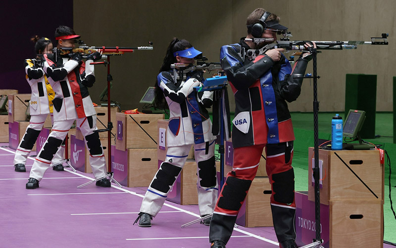 Та?ы да алтын! 10 метр ?ашы?ты?тан пневматикалы? мылты? ату сайысында ер-?йел аралас командасы чемпион болды