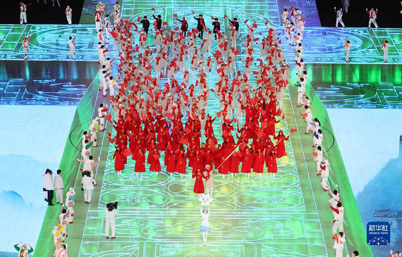 Бейж?? ?ыс?ы Олимпиада ойындарыны? ашылу салтанатында?ы ?ытай делегациясы