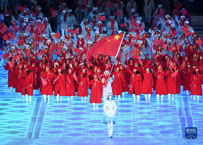 Бейж?? ?ыс?ы Олимпиада ойындарыны? ашылу салтанатында?ы ?ытай делегациясы