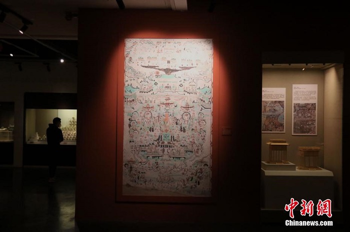 3D модел? Дуньхуан суреттер?н?? мы?жылды? с?улет с?лулы?ын к?рсетед?