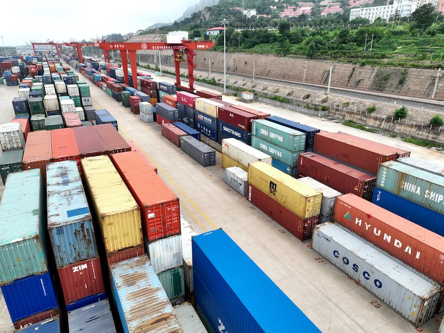 Ляньюньган, Цзянсу: ?те??з тем?ржол аралас тасымалы?  ?Б?р белдеу, б?р жол?а? жар?ын жа?алы? ?келд?