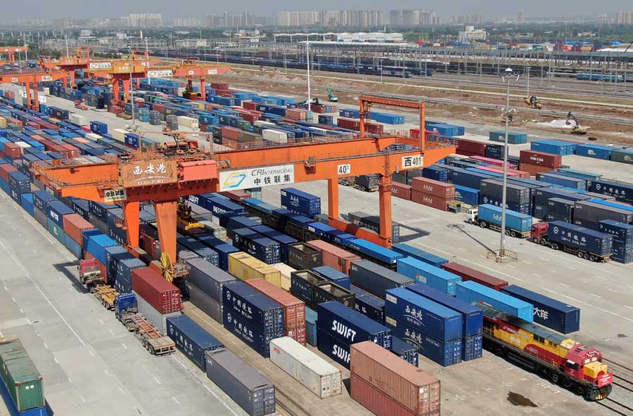 ?ытай-Еуропа тем?ржолыны? д?р?л?к заттар шик?затын тасымалдайтын пойызы Сиань?а жетт?