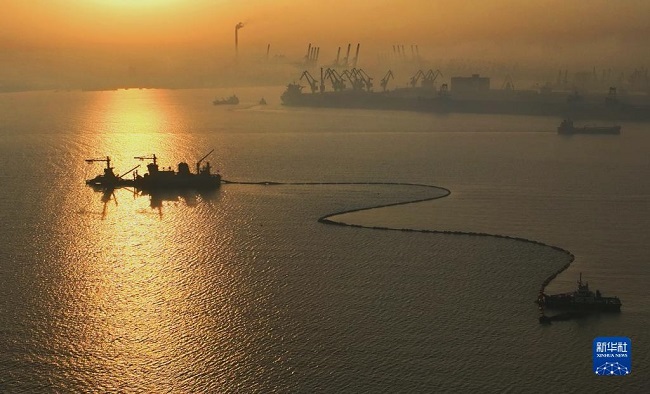 Таншаньда?ы Танганны? т?рт?нш? портында 250 000 тонналы? каналды? ??рылысы с?тт? жал?асуда