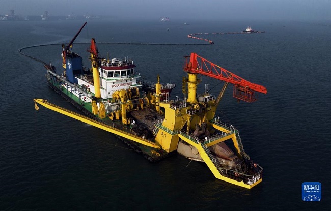 Таншаньда?ы Танганны? т?рт?нш? портында 250 000 тонналы? каналды? ??рылысы с?тт? жал?асуда