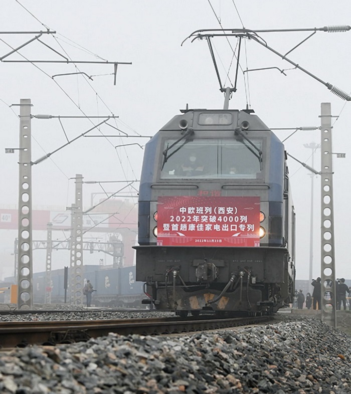 Шэньси 2022 жылы ?ытай-Еуропа пойыздарынан 4000 пойызды жол?а салды