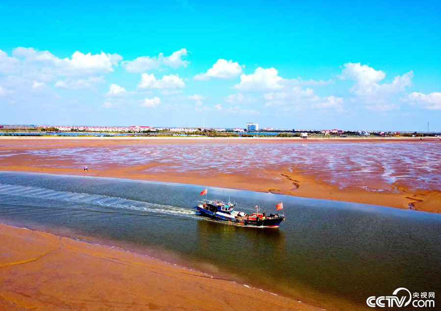 Дунин, Шандун: К?зг? к?н мен т?н арасында?ы температура айырмашылы?ы сулы-батпа?ты жерлерд? ?ызыл т?ске бояды
