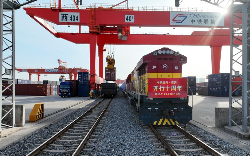 ?ытай-Еуропа (Сиань) пойызы б?к?л ел бойынша тасымалдау к?лем?н?? т?рттен б?р?н иеленд?