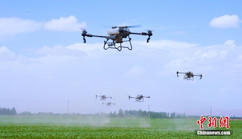 Шы?жа?да?ы ма?та ал?аптарында?ы б?рнеше дронны? ж?мыс ?ст?ндег? айбынды к?р?н?с?