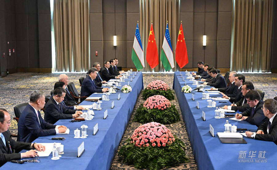 ?ХР Т?ра?асы Си Цзиньпин ?збекстан Президент? Ш.Мирзиёевпен кездест?