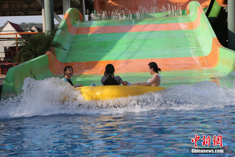 Чунцинде жо?ары температура жал?асып, т?р?ындар су?а т?с?п, сал?ындап ж?р